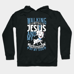 Jesus and dog - Dalmatian Hoodie